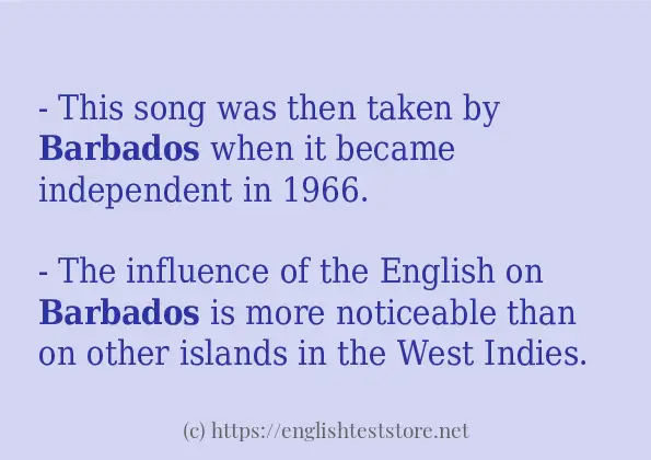 barbados use in-sentences