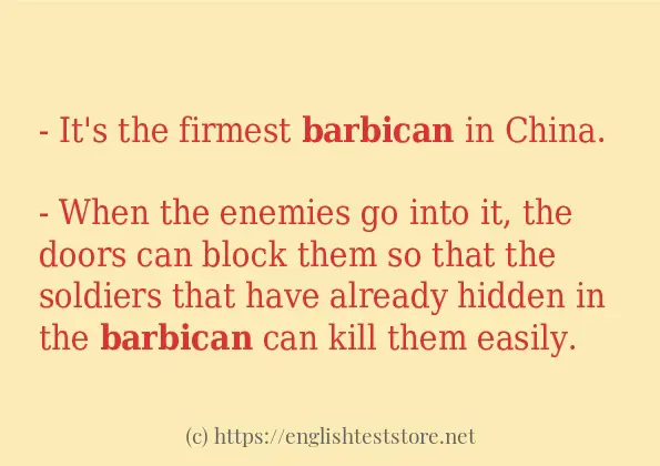 barbican - sentence examples