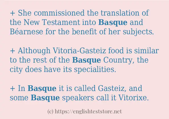 basque some ways to use