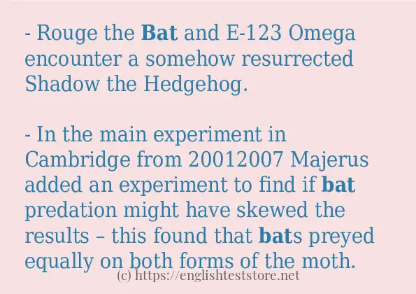 bat in sentences?