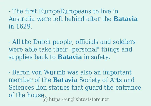 batavia - some sentence examples batavia - some sentence examples