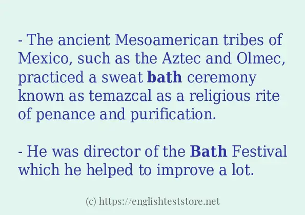 bath - some sentence examples