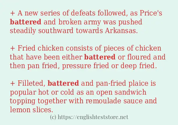 battered use in-sentences