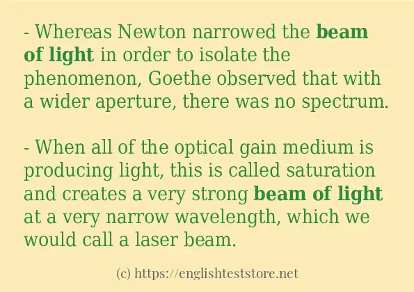 beam of light in-sentences