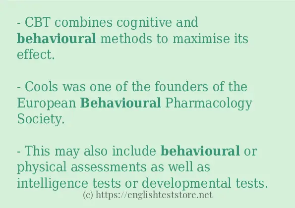 behavioural use in sentences