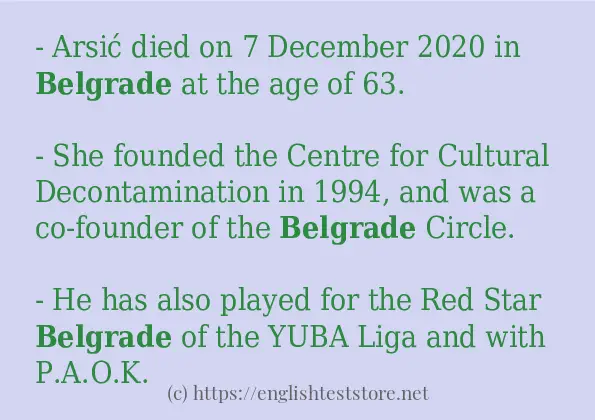 belgrade - example sentences