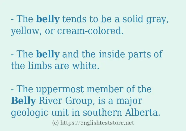 belly - sentence examples