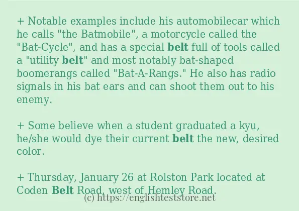 belt - sentence examples