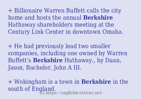 berkshire - some sentence examples