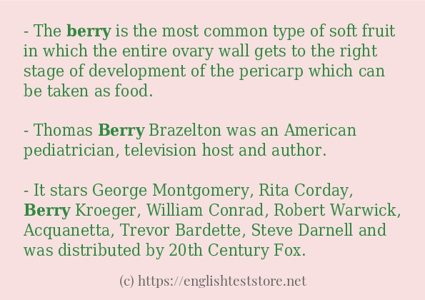 berry - example sentences