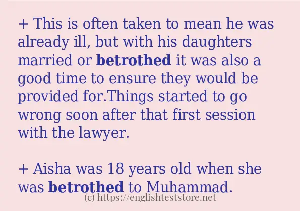 betrothed in-sentences