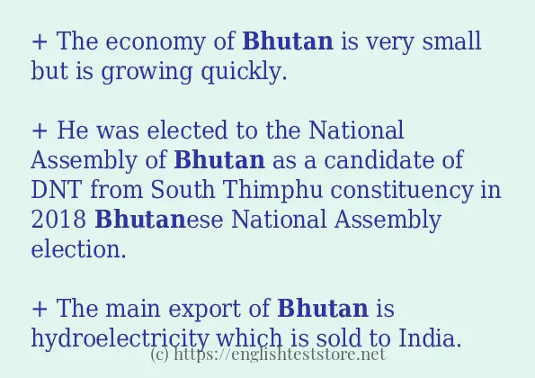 bhutan use in sentences