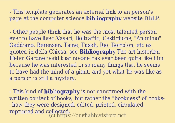 bibliography example in sentences