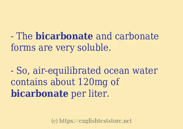 bicarbonate in sentences?