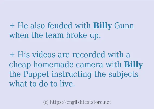 billy some ways to use