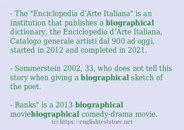 biographical - some sentence examples