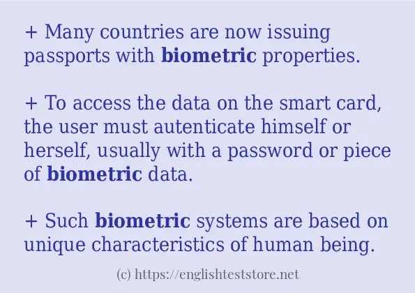 biometric - example sentences