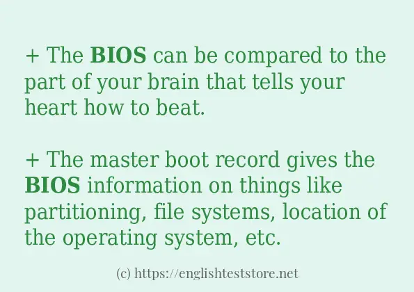 bios - example sentences