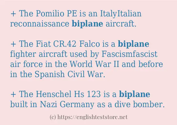 biplane how to use in sentences