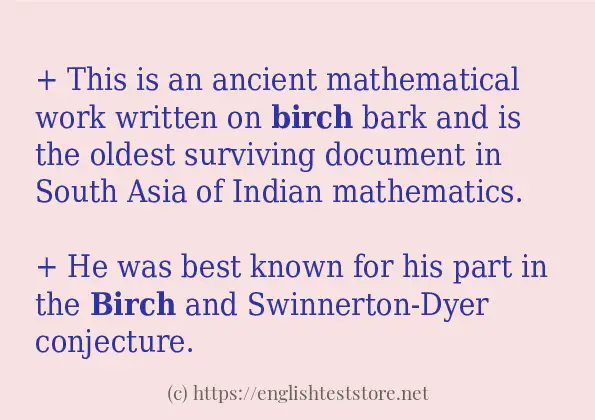 birch - example sentences