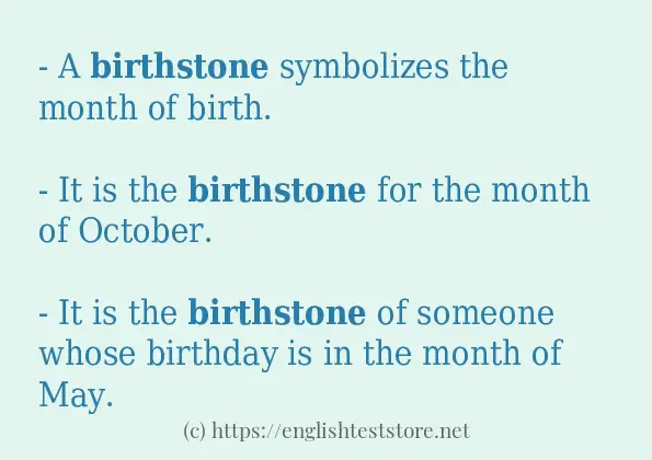 birthstone use in-sentences