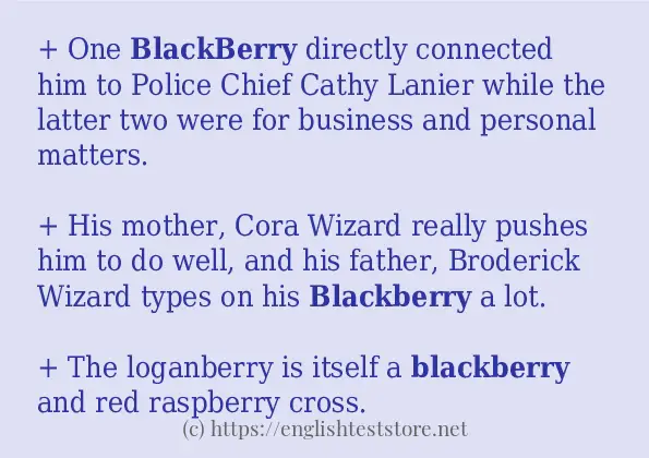 blackberry how to use in sentences