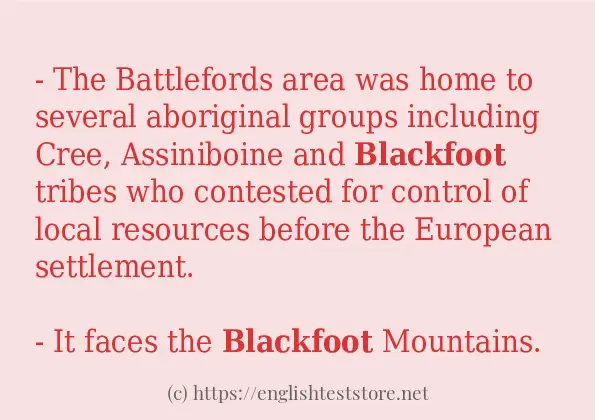 blackfoot how to use in sentences