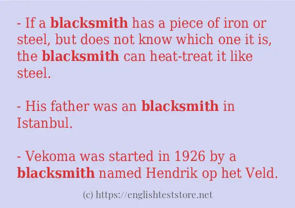 blacksmith how to use in sentences