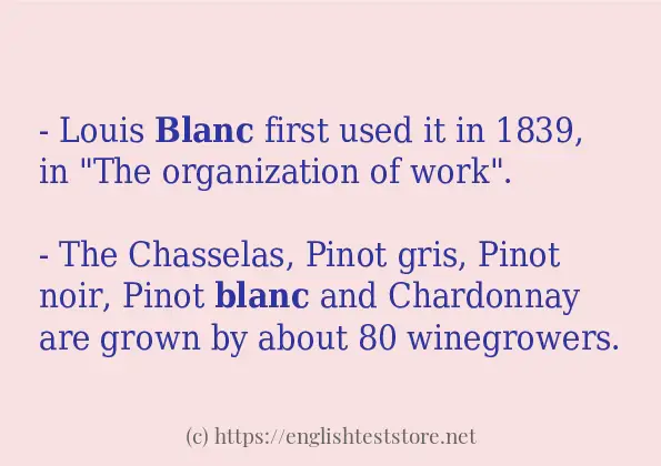 blanc some example sentences