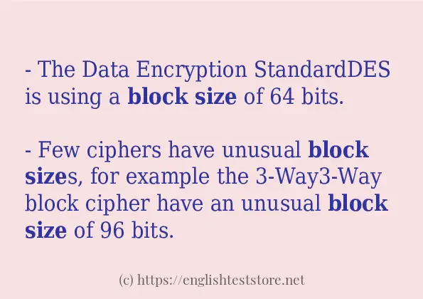 block size - sentence examples