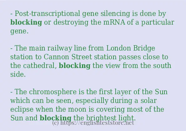 blocking example in sentences