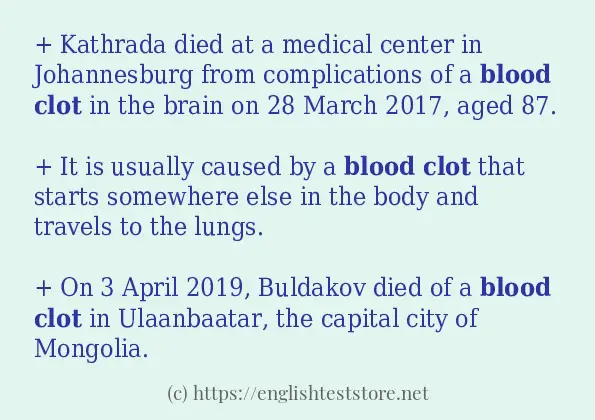 blood clot use in sentences