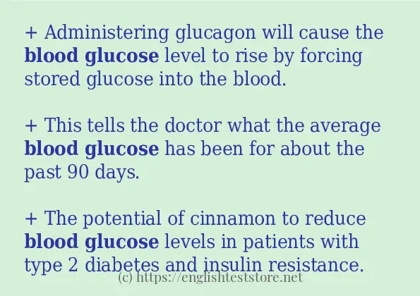 blood glucose - sentence examples