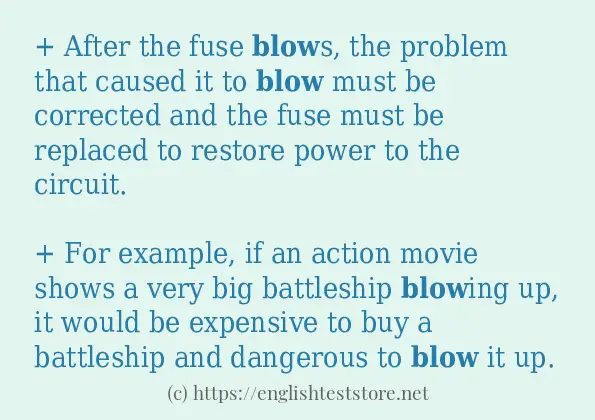 blow use in sentences