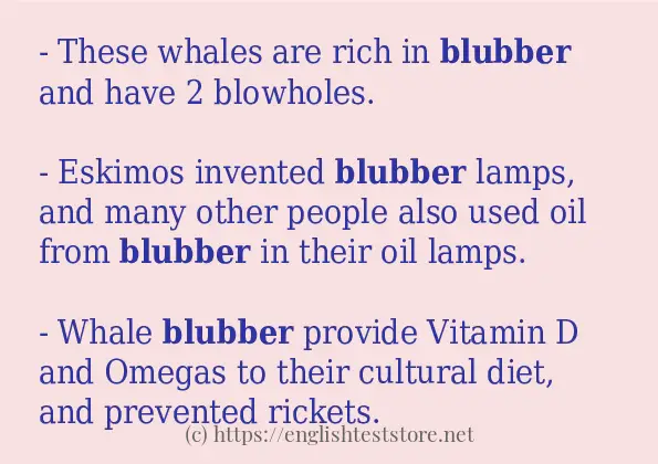 blubber use in sentences