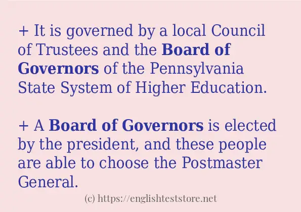 board of governors - sentence examples