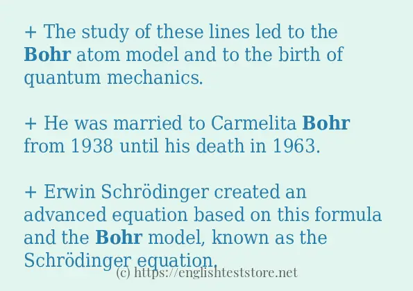 bohr - example sentences