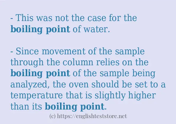 boiling point how to use?