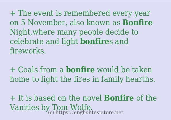 bonfire - example sentences