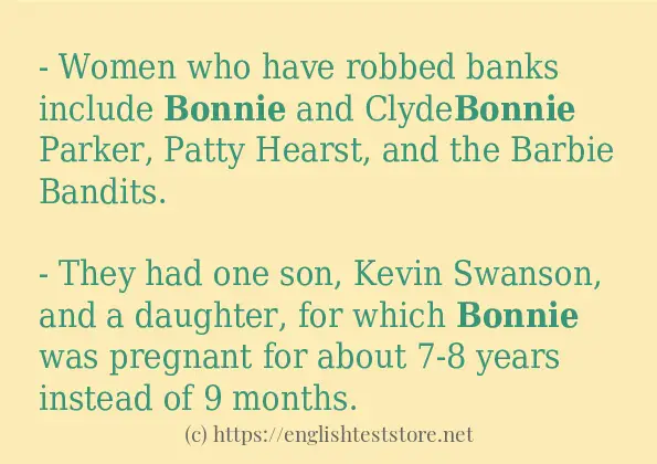 bonnie in sentences?