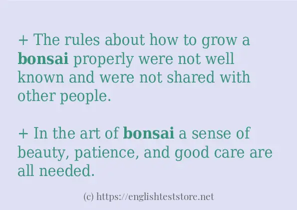 bonsai example in sentences