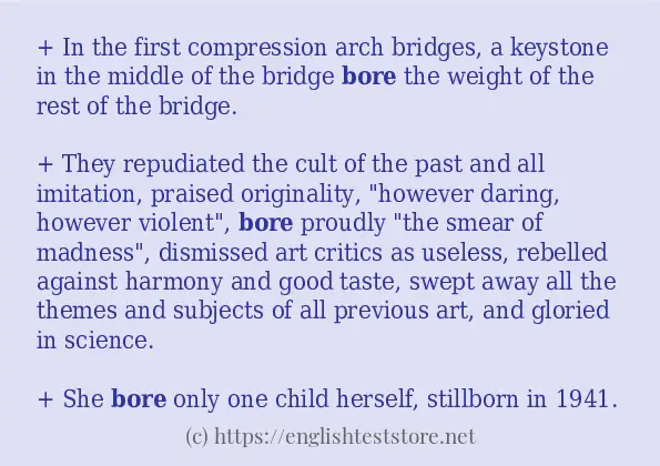 bore - example sentences