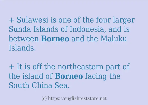 borneo how to use in sentences