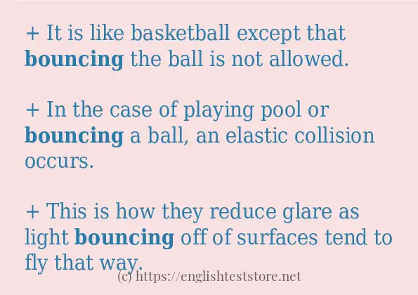 bouncing use in sentences