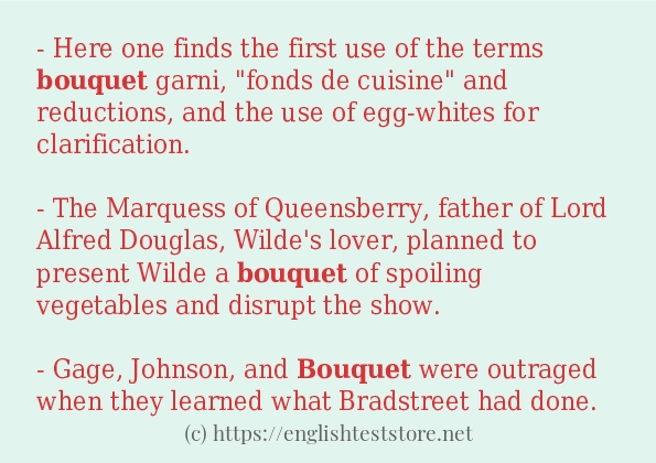 bouquet example in sentences bouquet example in sentences