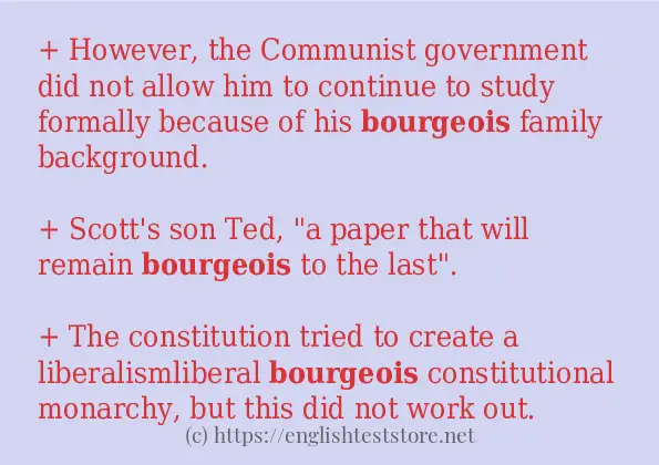 bourgeois in sentences?