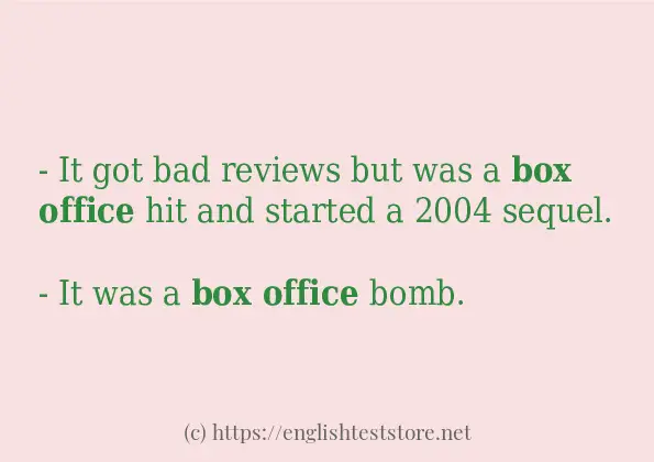 box office - some sentence examples