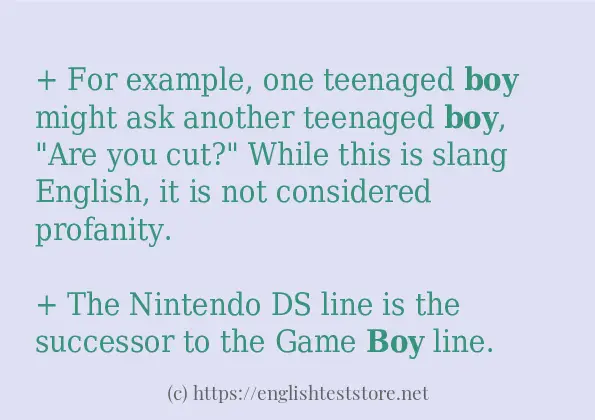 boy how to use in sentences