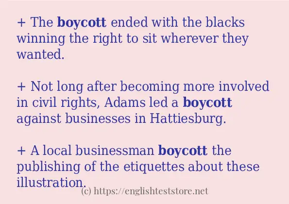 boycott some example sentences