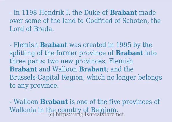 brabant in sentences?